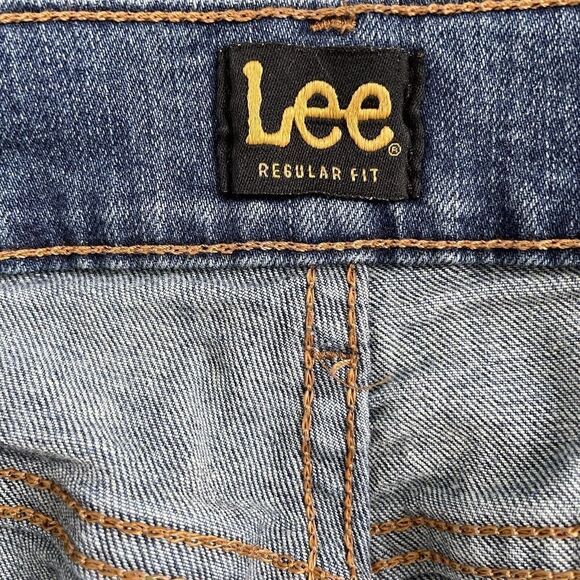 LEE Jeans Mens 28 x 30 Relaxed Fit Denim Cotton Blend Blue Straight Leg - Picture 7 of 9